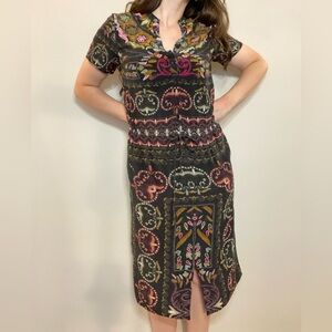 Hemant & Nandita “Aasha midi dress” from Anthropologie XS 100% silk.